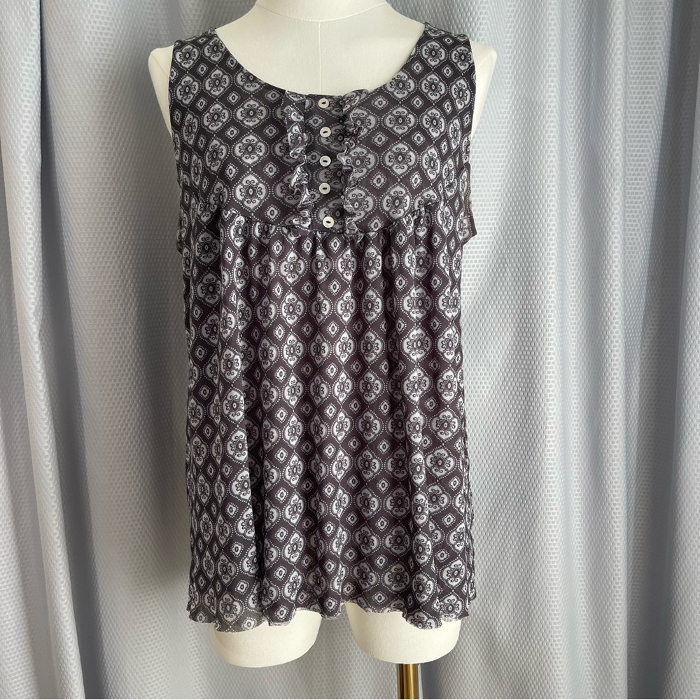 SweetPea Mesh Babydoll Tank Top Blouse Large Y2K Indie Whimsigoth Cottagecore